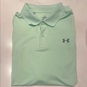 Under Armour Green Performance Polo Shirt Classic Collar
